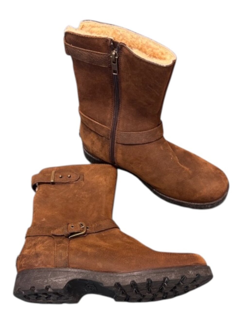 UGG W Grandle Boots Women's Size 8.5 Brown Suede Lined S/N 1011017 Mid-Calf